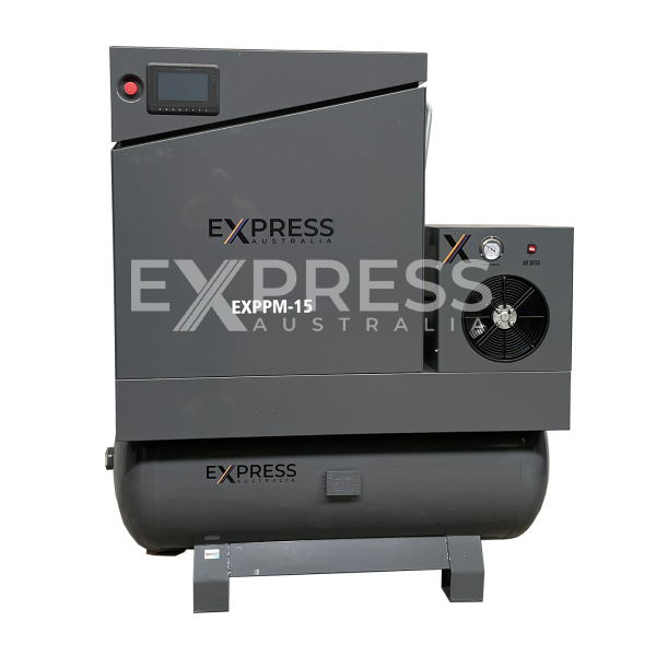 Express Screw Compressor PM VSD Package 11kW (15HP) with tank and dryer